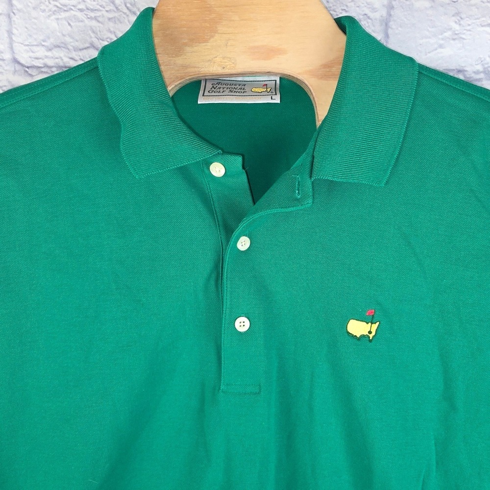 Augusta National Golf Shop Men Masters Green Polo Shirt 60s Two-Ply Cotton Large